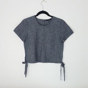 Madewell Chambray Crop Tee